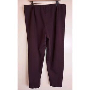 J.Jill Ponte Knit Pants‎ XL Slim Leg Pull-On Trousers Plum Wine Office Comfort